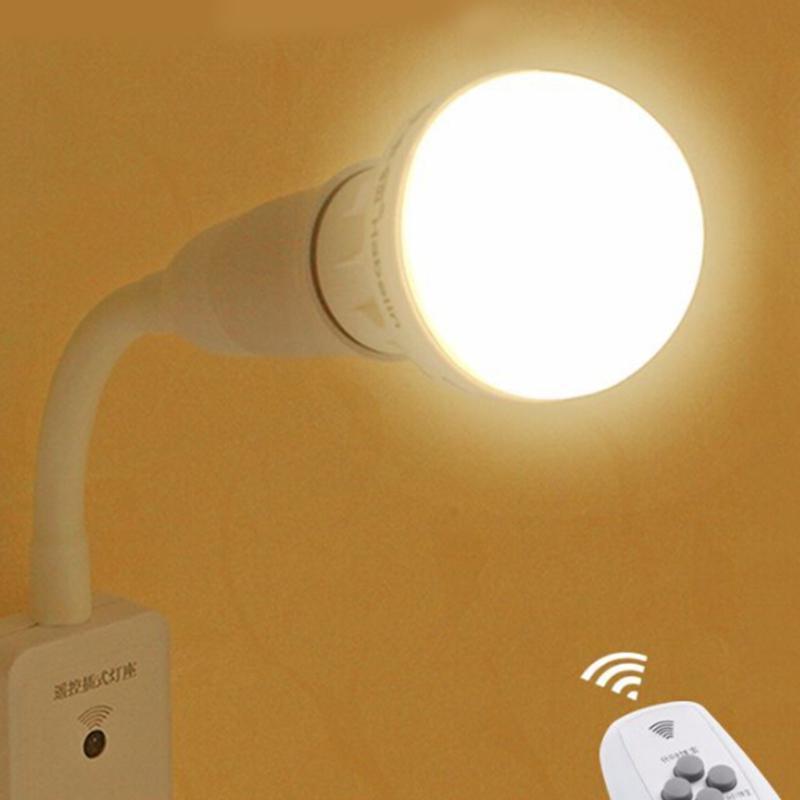 LED Bulb Remote Control Plug Lamp Holder Wireless Smart Light Bulb Base Socket Cap Switch for Night Light Bedside Lamp