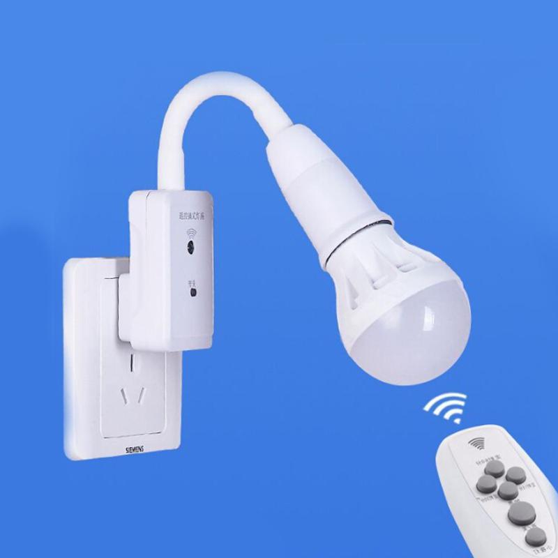 LED Bulb Remote Control Plug Lamp Holder Wireless Smart Light Bulb Base Socket Cap Switch for Night Light Bedside Lamp