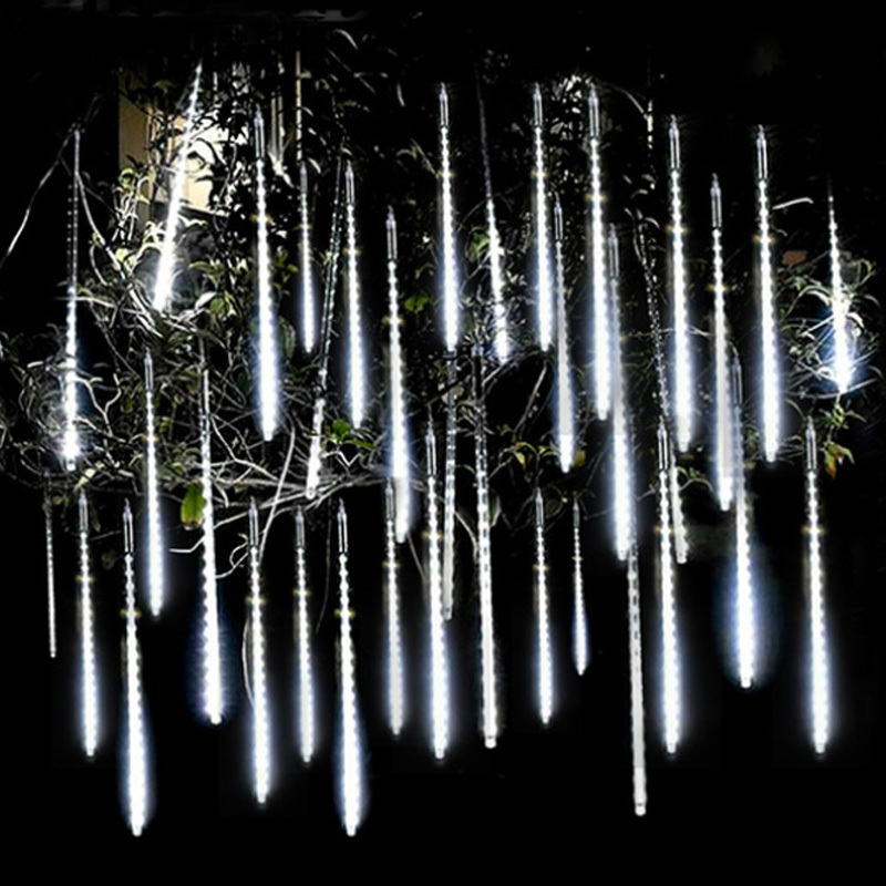 Waterproof EU Plug Garland 8 Tubes LED Meteor Shower Rain string light 50cm 30cm Icicle Snowfall Xmas decoration