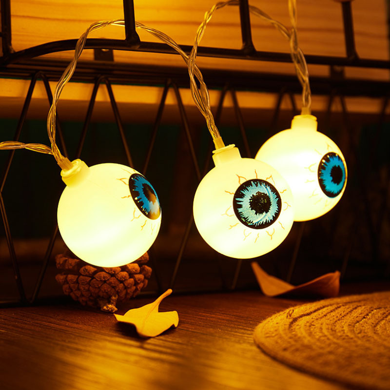 Lantern Party Home Props Skull String Fairy Lights Up Halloween Decoration Party House LED Halloween Eyeball String Lights