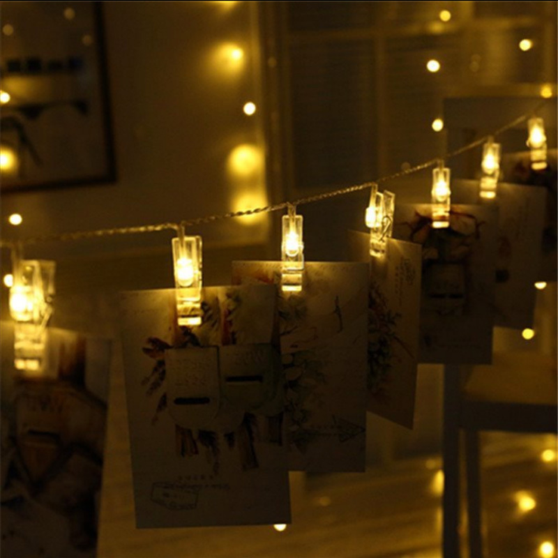 2M 20Leds Indoor Led Photo Clip Fairy String Lights For Hanging Photos Pictures Cards and Memos