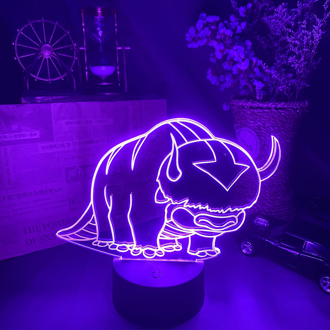 LED Night Lamp Avatar The Last Airbender Figure Appa 3D Vision upwards lighting Illusion Night light Kids Children's Bedside Dec