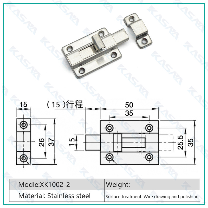 2 inch Stainless Steel Door Latch Barrel Bolt Latch Hasp Stapler Gate Lock Safety Easy To Install For Bathroom Washroom