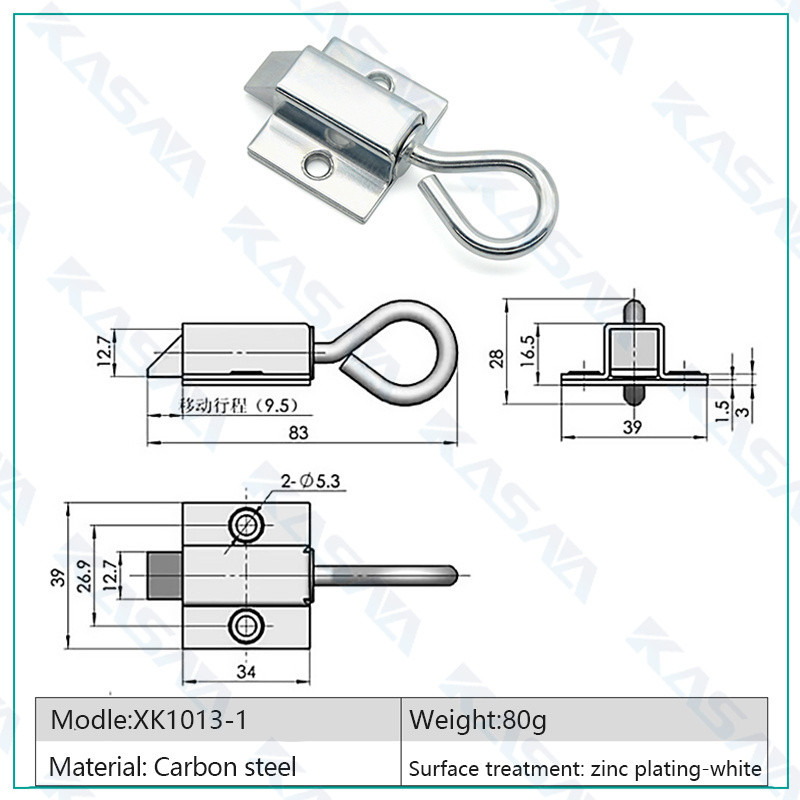 Window Gate Security Pull Ring Spring Bounce Door Bolt Safety Latch Hasp Sliding Lock Door Latch Lock