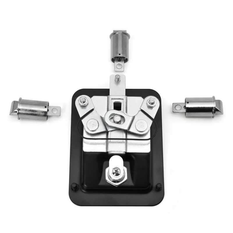 Stainless Steel Flat Lock Paddle Handle Latch Embedded Three-point Linkage Plane Lock For Truck Trailers