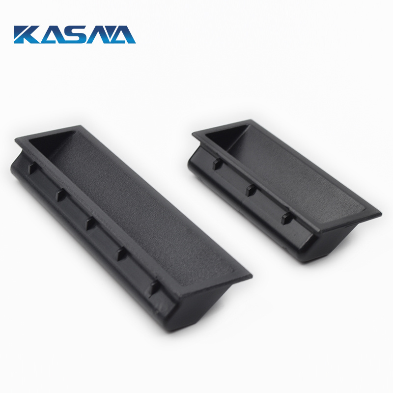 Plastic Pulls Insert Hidden Handles for Cabinet Sliding Closet Door Cupboard Black Tone Recessed  Pull Handle