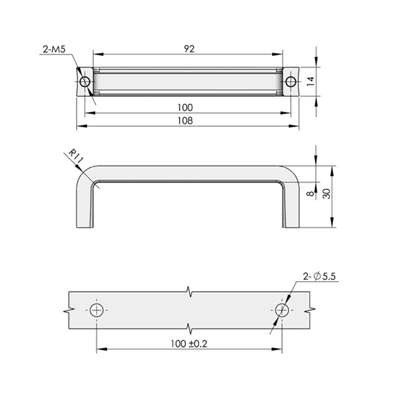 Heavy Duty Arched  Kitchen Handles Modern Hardware for Drawer Dresser Furniture Curved Cabinet Pulls