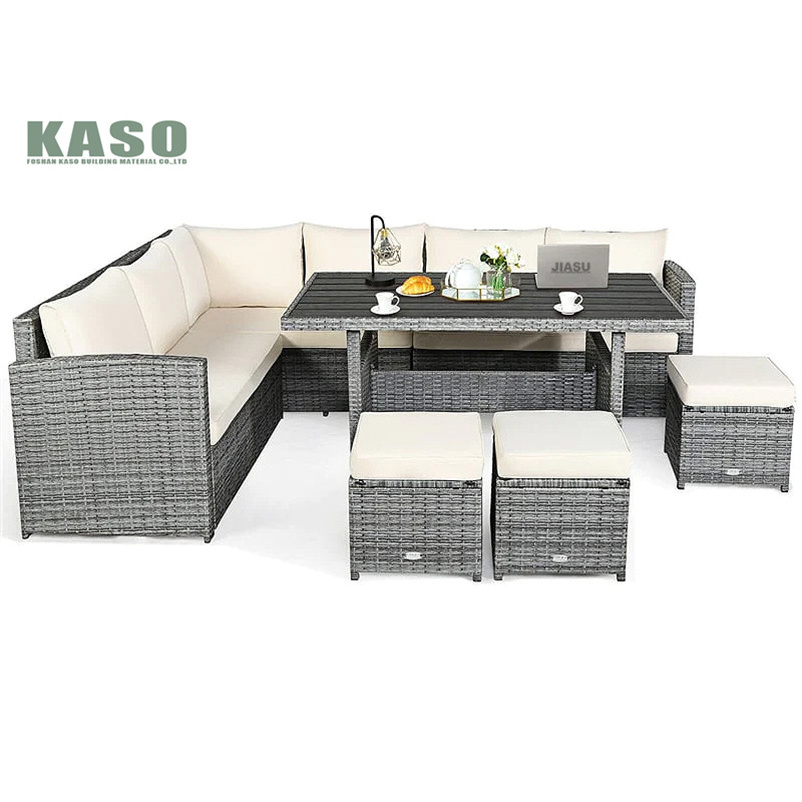 Outdoor Furniture Set Aluminium Luxury Ratan Sofa Modern Restaurant Patio Metal Aluminum Rattan Garden Furniture