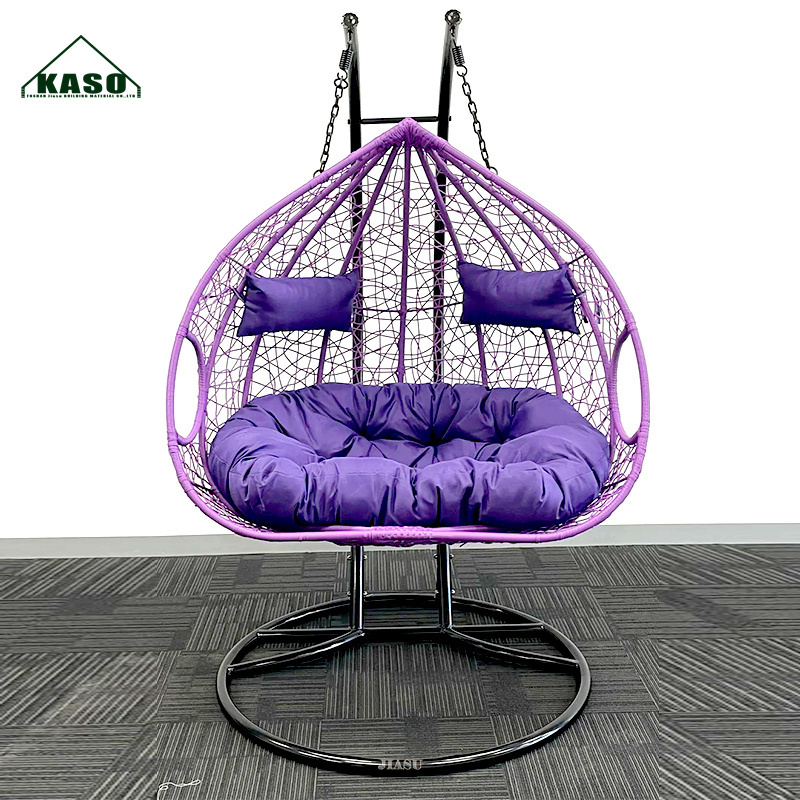 Patio Living Room Furniture Rattan Chair Egg Metal Stand Shaped Indoor Daybed Nest Hanging Garden Swing Chairs