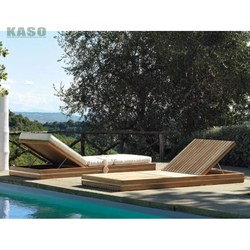 Hotel Outdoor Pool Side Chaise Chair Bed Teak Wood Rattan Modern Water Proof Chase Aluminum Swimming Pool Lounge Chair