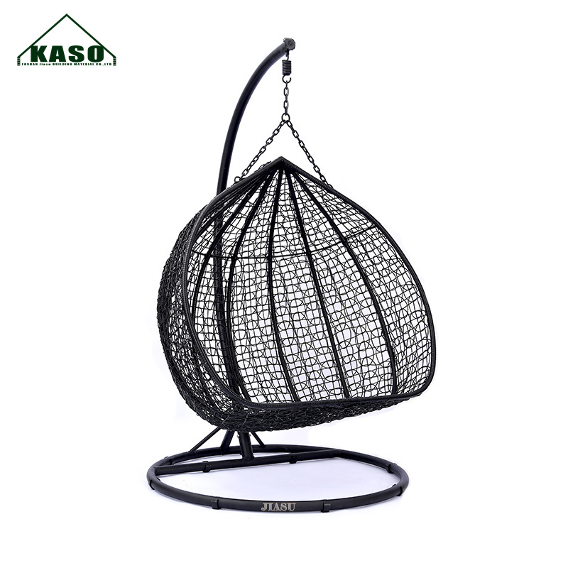 Patio Swing With Stand Outdoor Furniture Set Kids Adults Garden Relax Hammock Double Wicker Rattan Hanging Egg Swing Chair