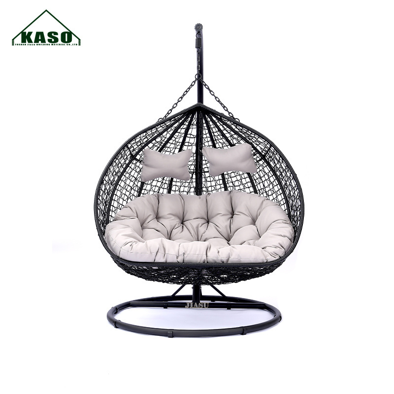 Patio Swing With Stand Outdoor Furniture Set Kids Adults Garden Relax Hammock Double Wicker Rattan Hanging Egg Swing Chair