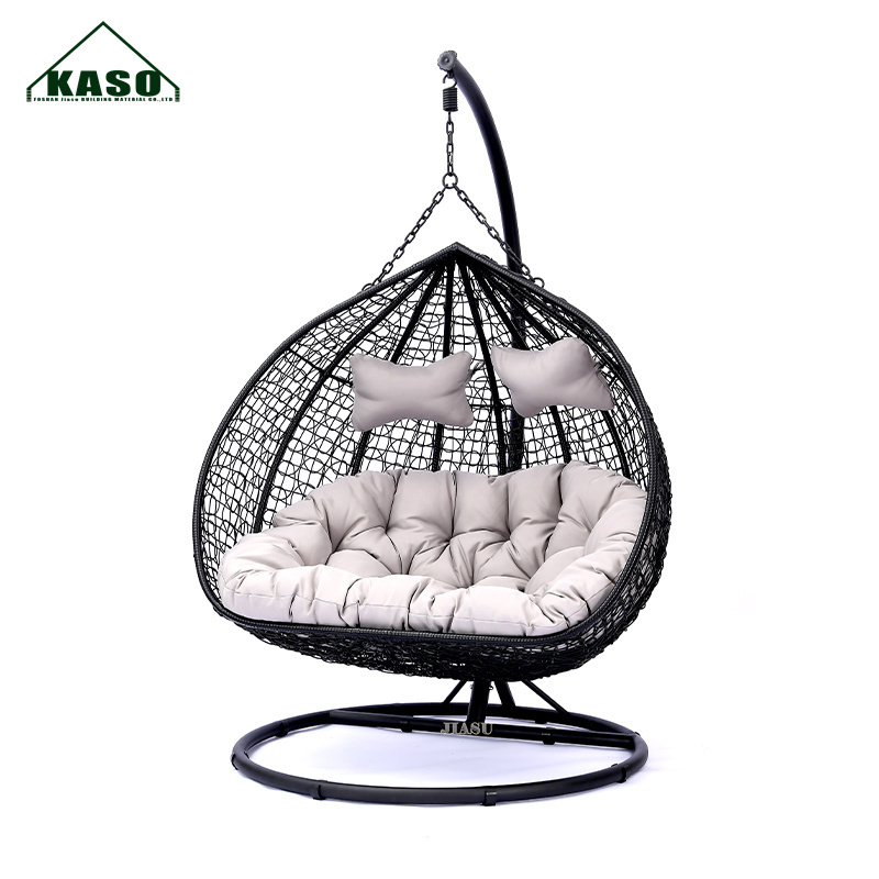 Patio Swing With Stand Outdoor Furniture Set Kids Adults Garden Relax Hammock Double Wicker Rattan Hanging Egg Swing Chair