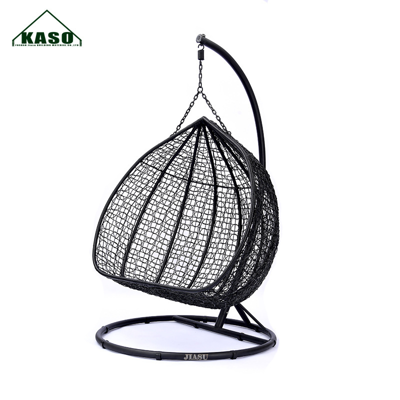 Indoor Outdoor Garden Balcony Relax Rattan Double 2 Person Seat Hammock With Stand Hanging Egg Patio Swing