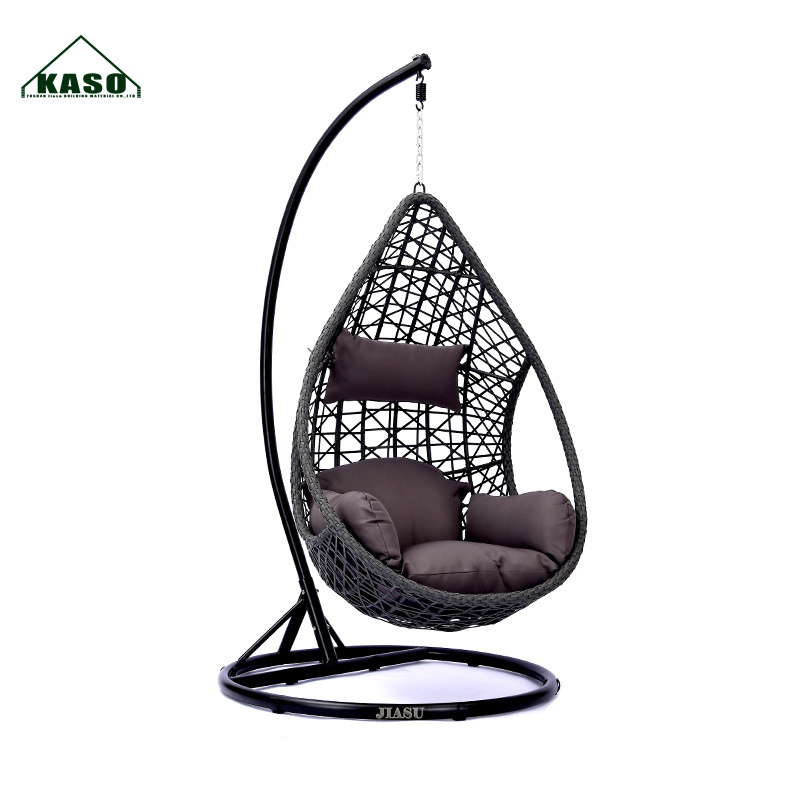 Double 2 Seater Bench Seat Wicker Outdoor White Metal Only Cushions Hammock Hanging Patio Egg Swing Chair