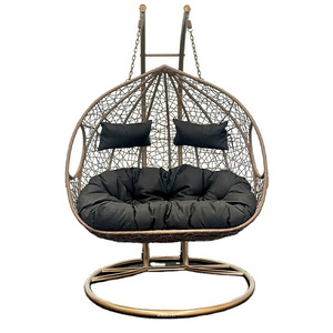 Garden Living Room Chairs Rattan Patio Seater Hanging Seat Cotton Comfortable Classic Double Swing Egg Chair