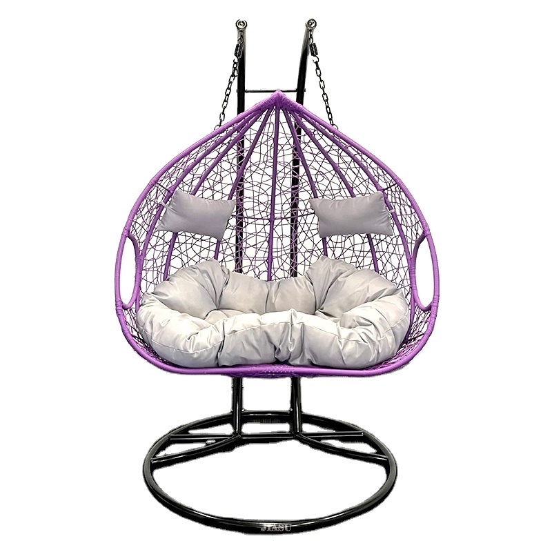 Rattan Egg Ratan Double Size Cushion Patio Canopy Luxury Glass Gold Hanging Footrest Outdoor Garden Swing Chair Out Door