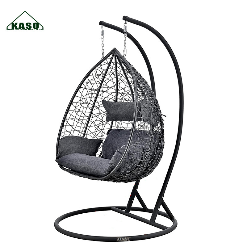 Wrought Iron Hanging Footrest Gold Pillow Patio Swinging Egg Stand Jola Hammock Outdoor Swing Chair Garden