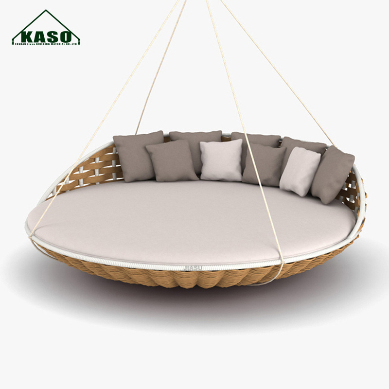 Outdoor Round Bed Large Hammock Chair Patio Swings Rattan Swing Daybeds Hanging Daybed