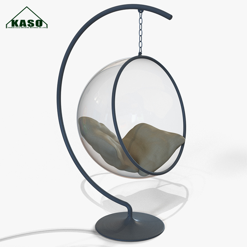 Outdoor Patio Garden Golden Glass Acrylic Transparent Clear Fiberglass Bubble Egg Swing Chair