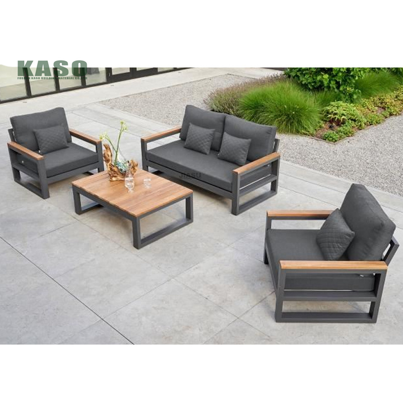 Modern Garden Sofa Set Wood Home Decoration Aluminum Alloy Furniture Waterproof Furniture Outdoor Patio Couch