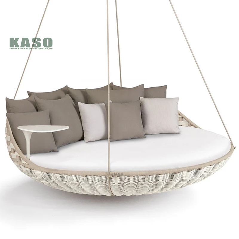 Outdoor Swing Bed Hanging Daybed Modern Swing Sofa Adult Garden Furniture Porch Rope Wicker Rattan Round Hanging Bed