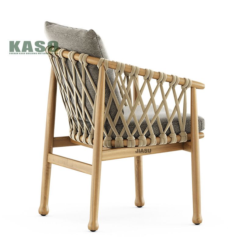 Modern Luxury Outdoor Furniture Patio Chair Table Set Wooden Dinning Aluminum Restaurant Rope Teak Wood Outdoor Garden Chair