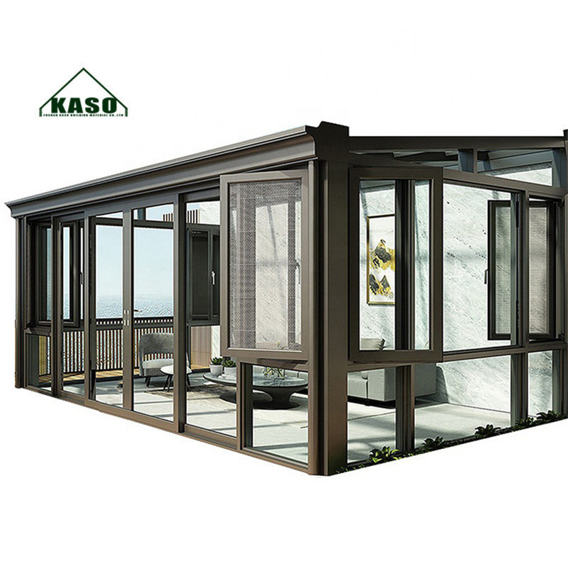 Slant Roof Lean To Manufacturer Villa Garden Insulated Extrusions Conservatory Glass House Aluminum Sunroom Pergola