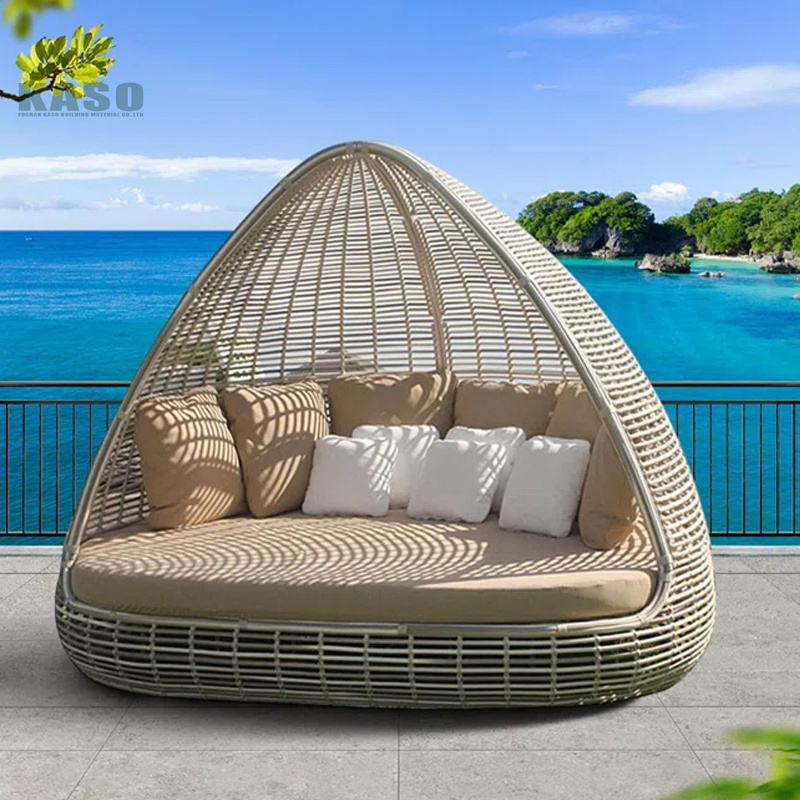 Patio Pool Round Beach Sun Lounger Large Modern Outdoor Luxury Aluminum Sunbed Canopy Garden Lounge Hotel Big Pool Daybed