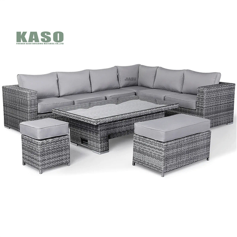 Outdoor Furniture Set Aluminium Luxury Ratan Sofa Modern Restaurant Patio Metal Aluminum Rattan Garden Furniture