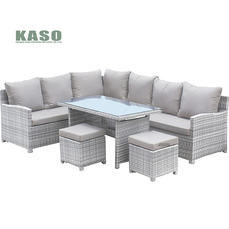 Outdoor Furniture Set Aluminium Luxury Ratan Sofa Modern Restaurant Patio Metal Aluminum Rattan Garden Furniture