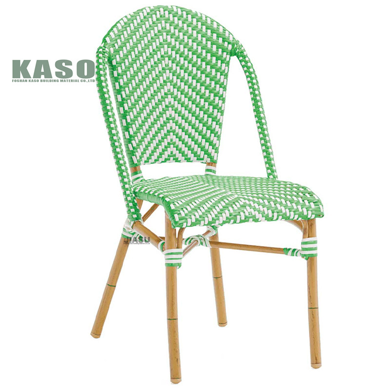 Balcony Aluminum Wicker Dining Chairs Dinning Seat Metal Beach Cane Beach Woven Roped Ratan Patio Outdoor Rattan Garden Chair