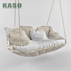 Bed Adult Round Wicker Hanging Outdoor Patio Swings Gazebo Porch Rattan Cushion Metal Stand Seat Chairs Swing Daybed