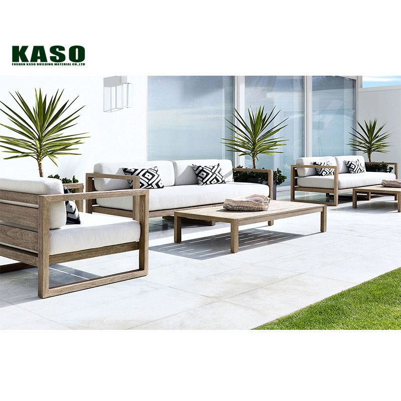 Furniture Sectional Modern Patio Set Wooden Outdoor Modular Couch Backyard Lounge Outdoor Garden Sofa Teak Wood Sofa