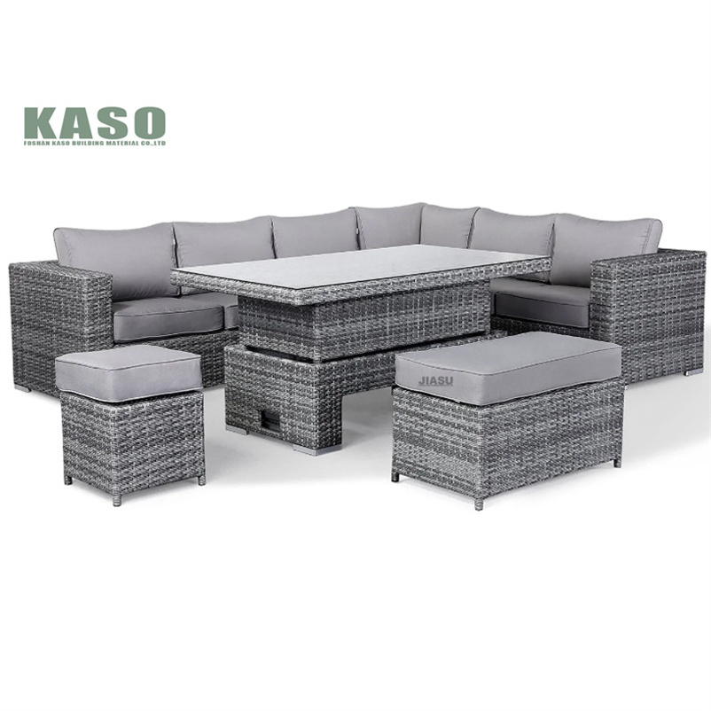 Outdoor Furniture Set Aluminium Luxury Ratan Sofa Modern Restaurant Patio Metal Aluminum Rattan Garden Furniture