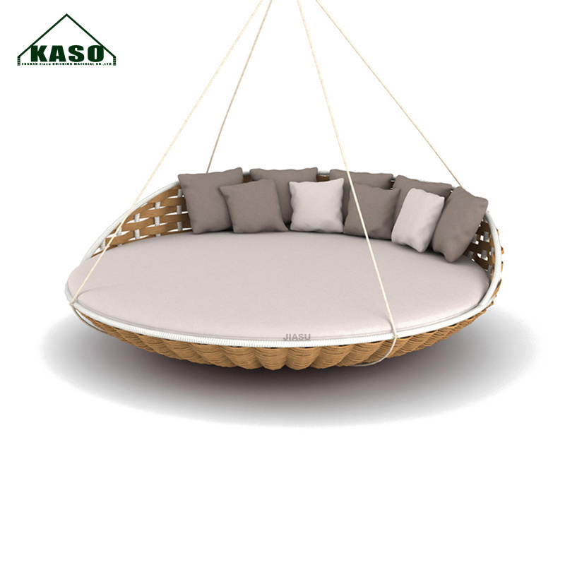 Factory Wholesale Resort Outdoor Furniture Reclining Chaise Lounge Rattan Cane Wicker Cabana Sun Bed Sofa Pool Sunbed