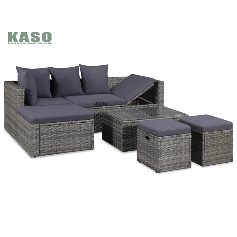 Outdoor Aluminum Frame Sofa Set with Cushions Rattan Corner Furniture Rope Hotel Modern Patio Sectional Fire Pit Garden Sofas