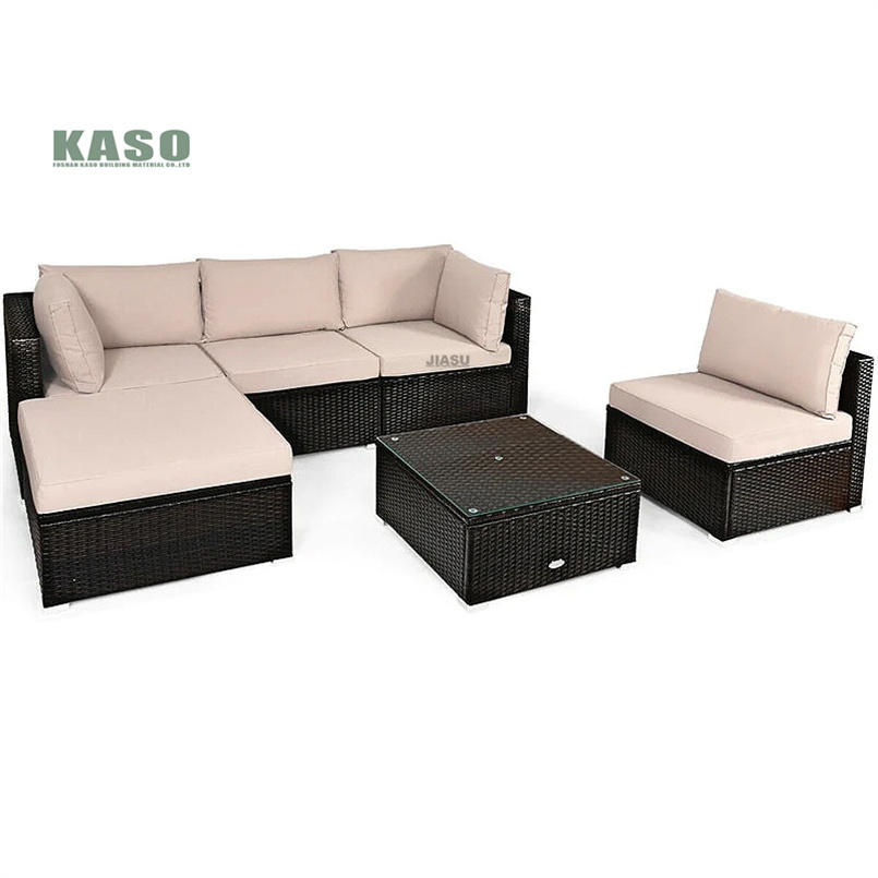 All Weather Steel Frame Outdoor Wicker Sofa Set Patio Garden Rattan Furniture Harbo Sofa