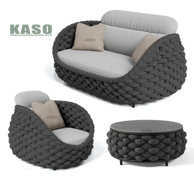 Outdoor Sofa Set Furniture Backyard Poolside Rattan Patio Aluminum Luxury Rope Modern Corner Bench Garden Sofa