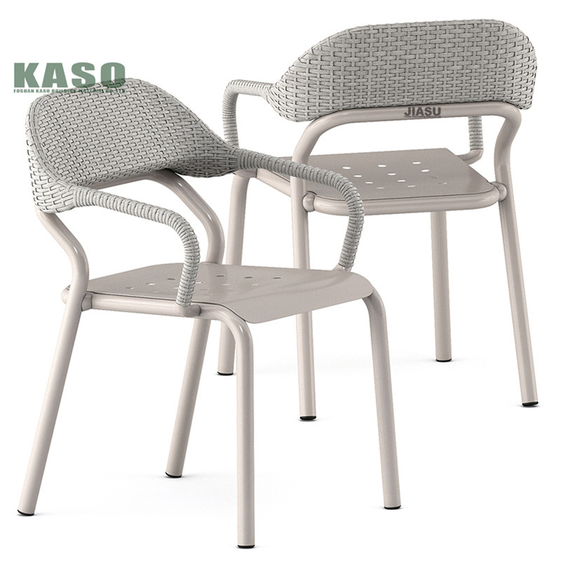 Sling High Back Garden Furniture Chair Aluminum Patio Stacking Arm Chair