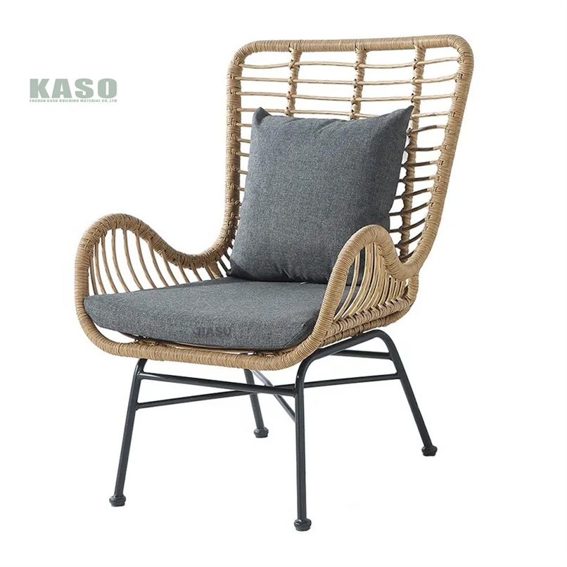 Outdoor Indoor Furniture Garden Set 3 Pieces Rattan Acapulco Chair Egg Chair With Glass Table