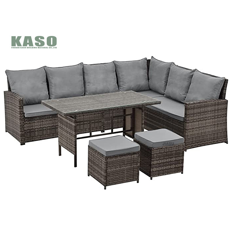 4 Piece Sofa Conversation Set 4pc Patio Outdoor Chair Pe Plastic Dining Corner Hotel Furniture Wicker Rattan Garden Set