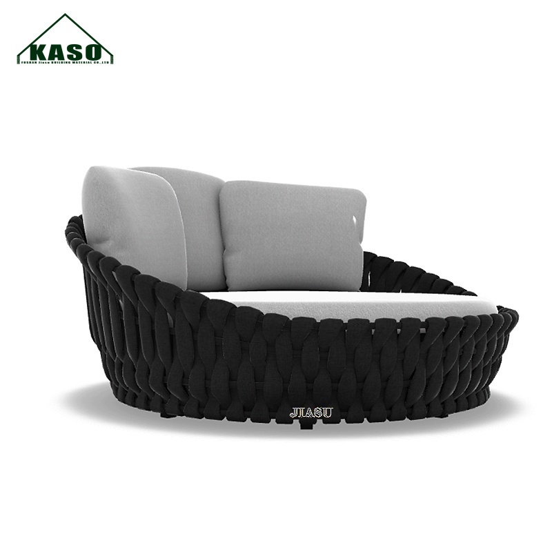 Sunbed Lounger Cushion Rattan Cane Furniture Canopy Aluminum Sun Bed White Day Hotel Pool Beds Aluminium Outdoor Double Daybed