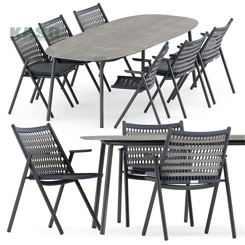 Garden Furniture Outdoor Alum Foldable Table And Chairs Set Of 3 For Balcony