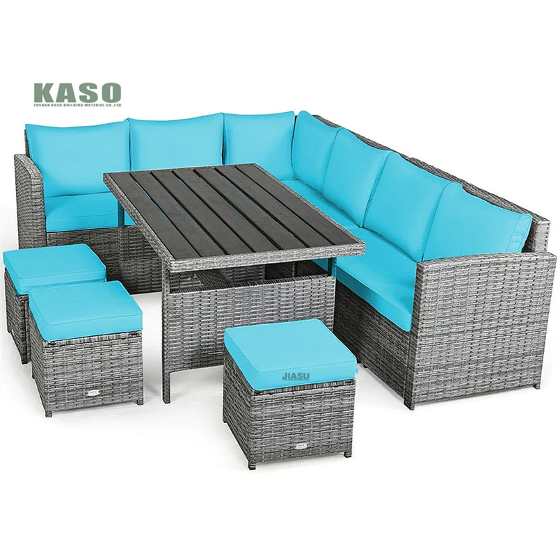 All Weather Steel Frame Outdoor Wicker Sofa Set Patio Garden Rattan Furniture Harbo Sofa