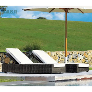 Hotel Villa Sun Bed Outdoor Pool Lounge Chair Aluminium Rope Resort Style Sunbed Luxury Sun Lounger Beach Furniture