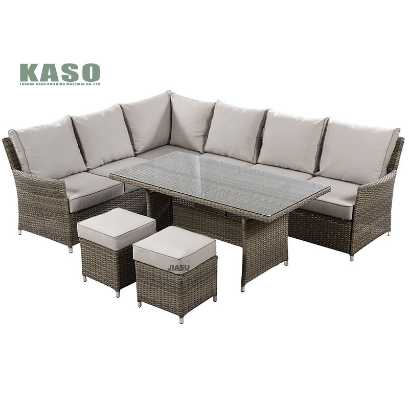 4 Piece Sofa Conversation Set 4pc Patio Outdoor Chair Pe Plastic Dining Corner Hotel Furniture Wicker Rattan Garden Set