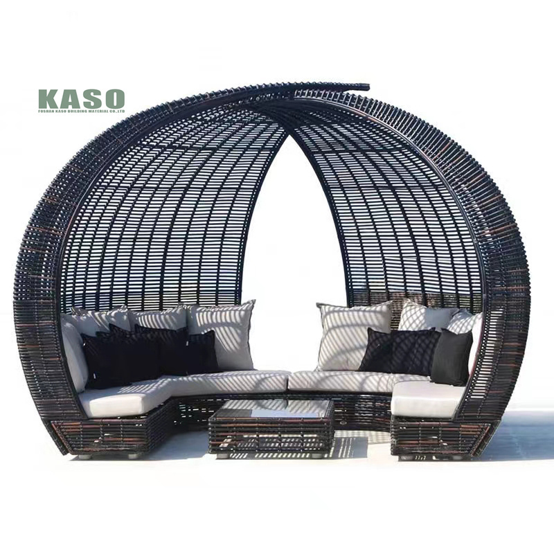 Patio Pool Round Beach Sun Lounger Large Modern Outdoor Luxury Aluminum Sunbed Canopy Garden Lounge Hotel Big Pool Daybed