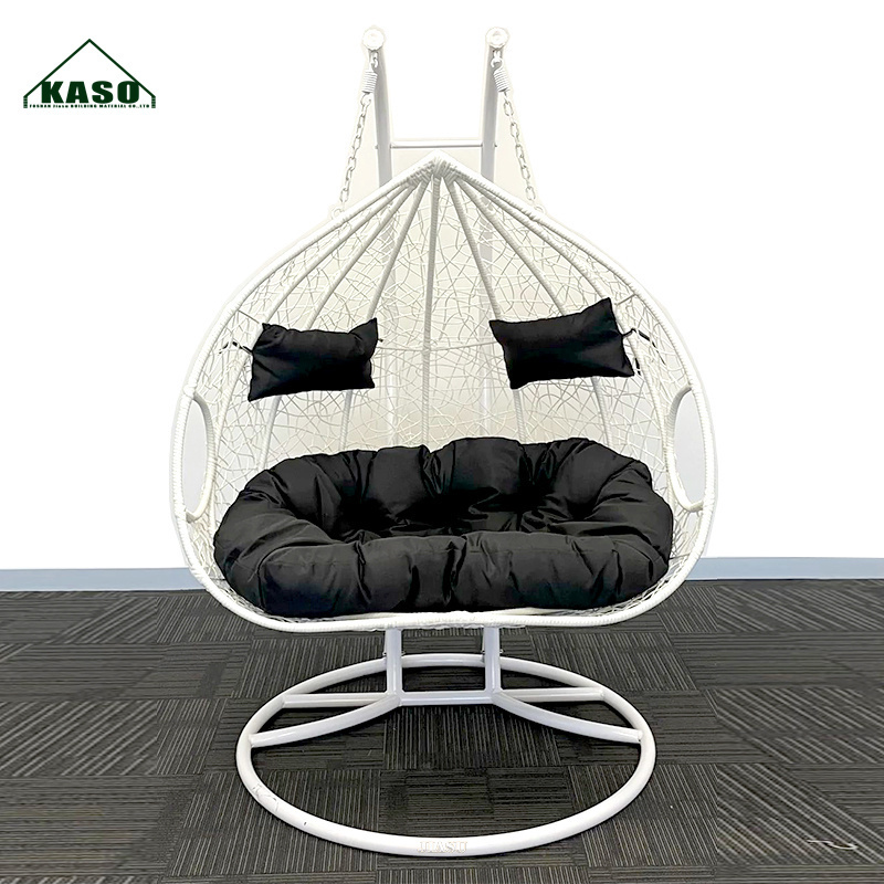 Garden Patio Swings Outdoor Furniture Canopy Folding Hanging Acrylic Stand Wood Egg Chair Swing Black