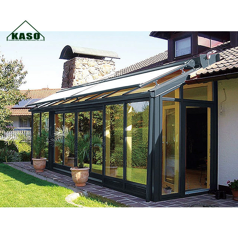 Slant Roof Lean To Manufacturer Villa Garden Insulated Extrusions Conservatory Glass House Aluminum Sunroom Pergola